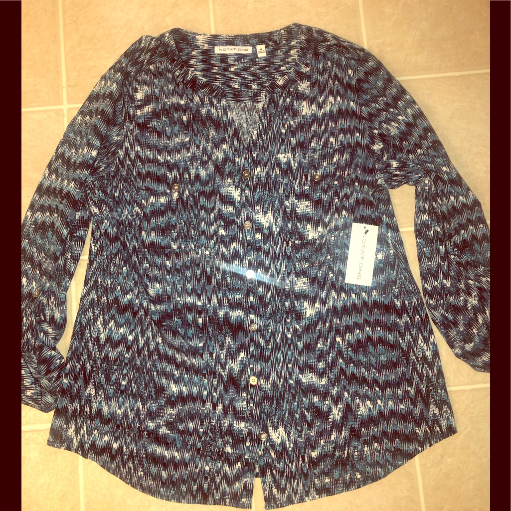 Nwt Notation Button Up Blouse